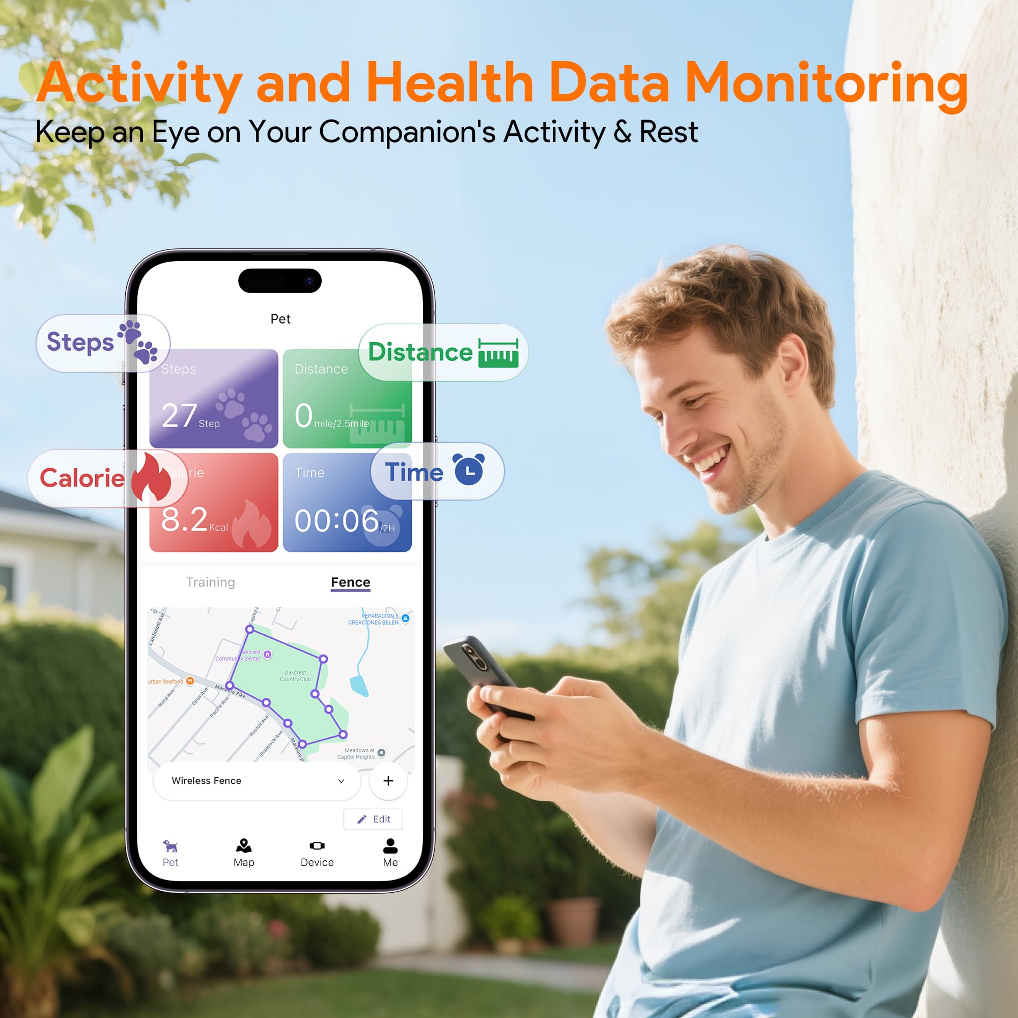 Meowant application carte affichant zone virtuelle pour gestion facile