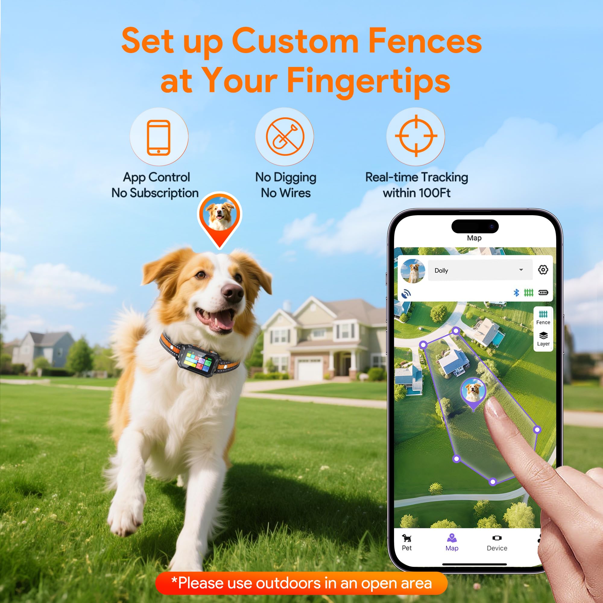 Meowant collier écran LCD gros plan pour information instantanée