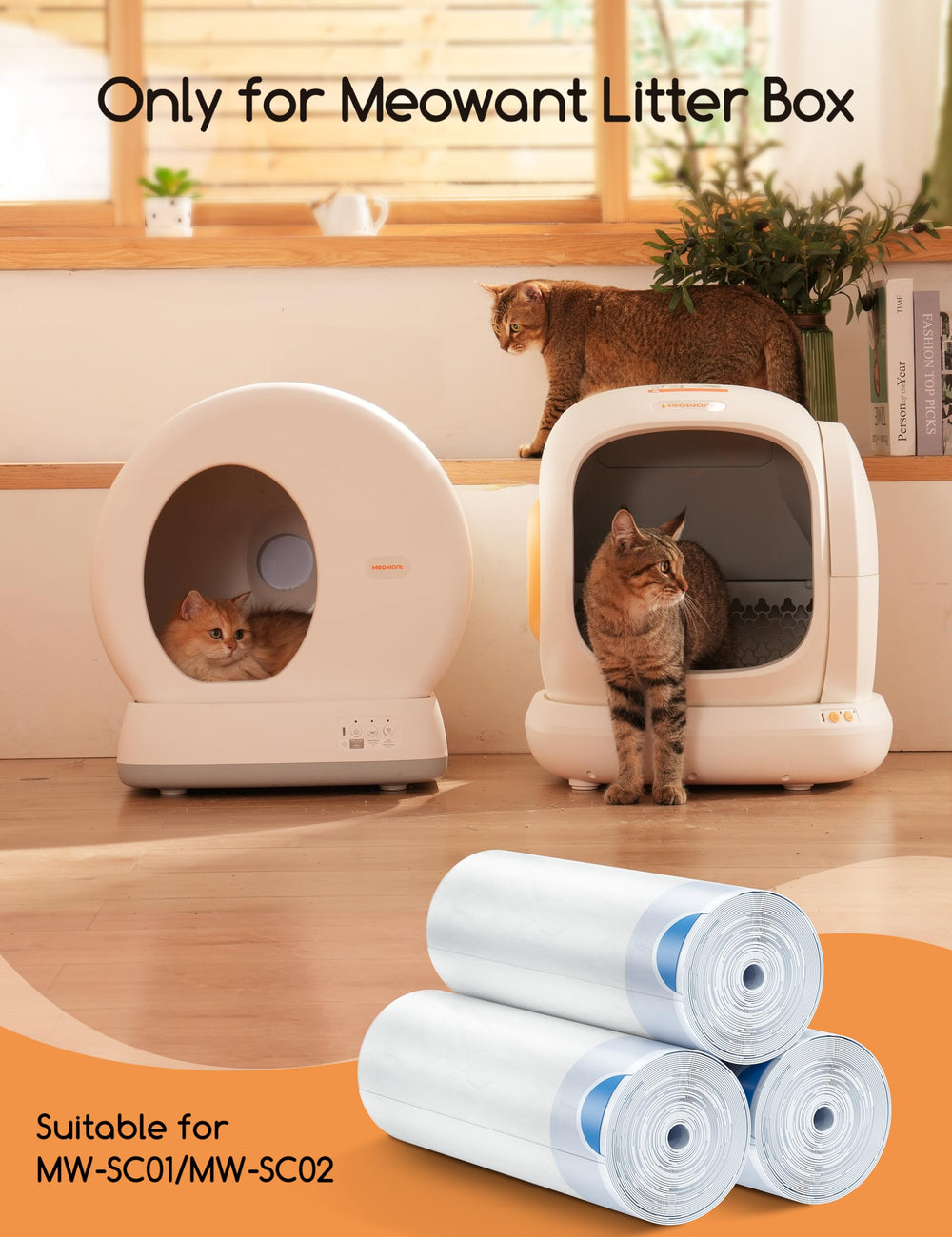 Meowant packaging 60 sacs stock suffisant pour foyers multi‑chats