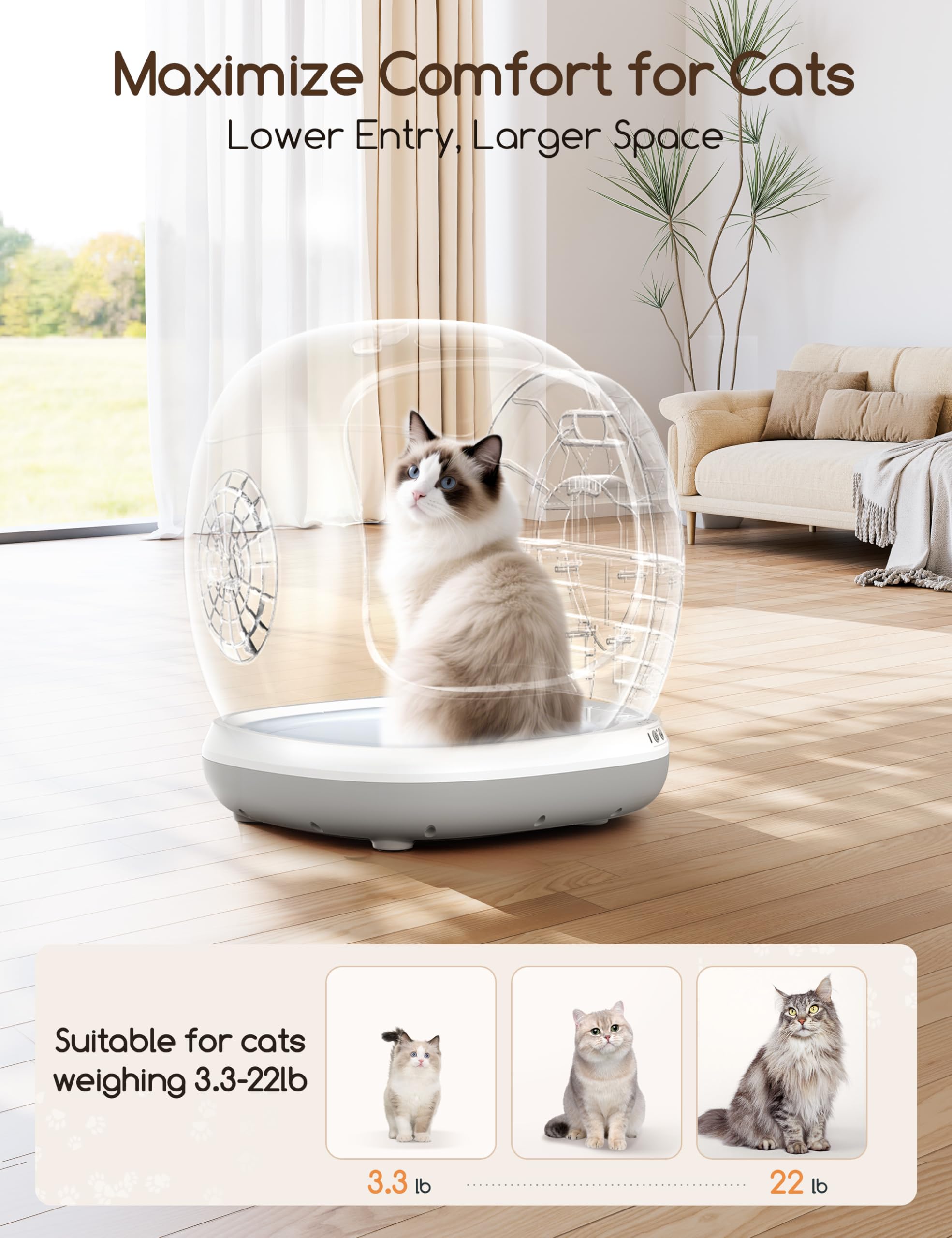Meowant porte étanche et gel absorbant pour contrôle avancé des odeurs