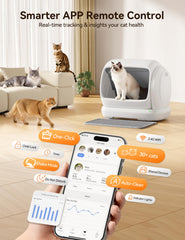 Meowant chat utilisant la litière, confort et accessibilité pour seniors