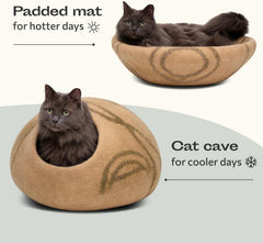 MEOWFIA chat installé dans la grotte, calme et sentiment de sécurité