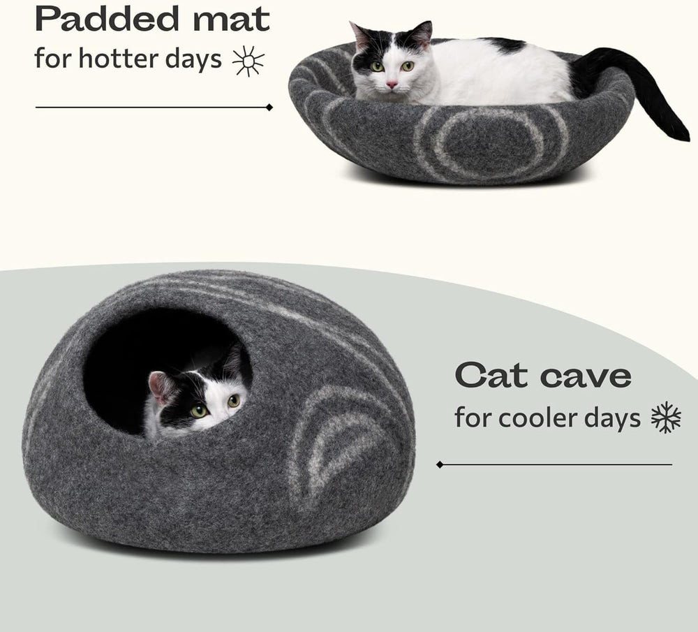 MEOWFIA chat installé dans la cat cave illustrant détente