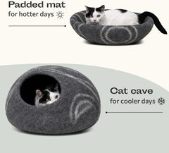 MEOWFIA chat installé dans la cat cave illustrant détente