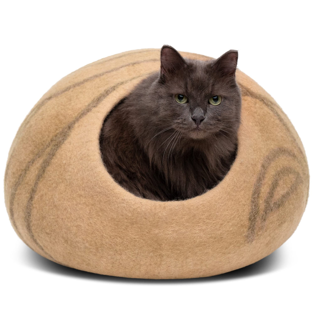 MEOWFIA cat cave face avant beige montrant design discret et refuge