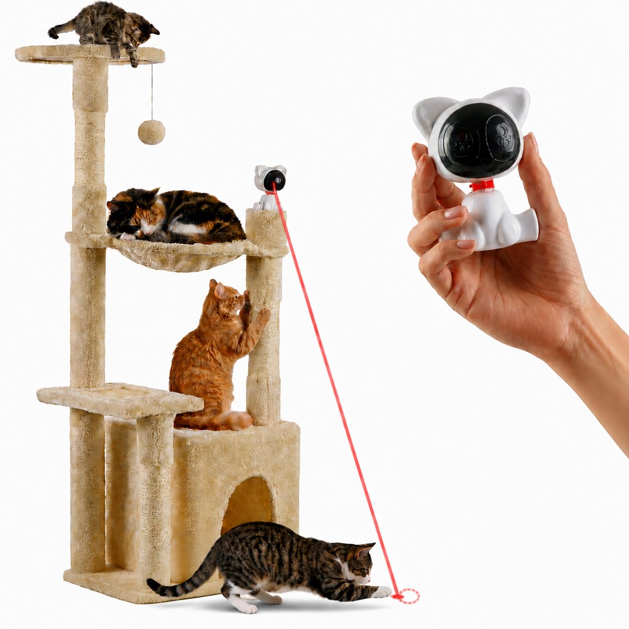 MEOWHILL arbre face avant montrant stabilité et design compact