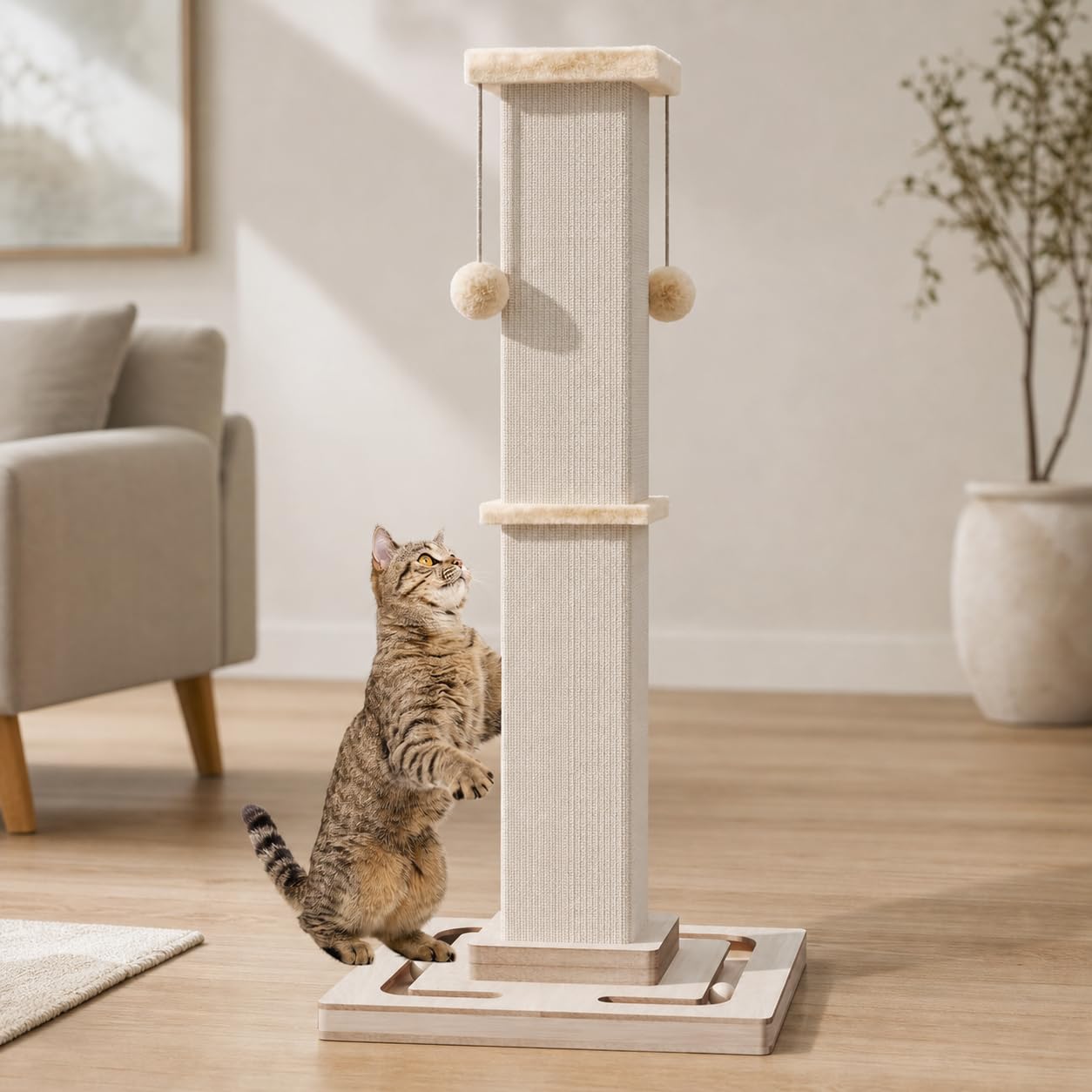 MeowHomm profil du poteau illustrant hauteur suffisante pour s'étirer