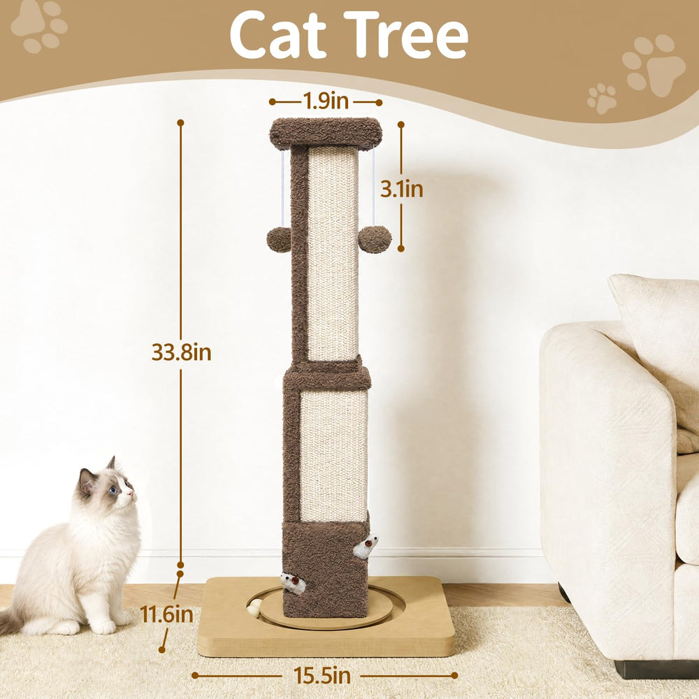 Meowker profil montrant colonne carrée et base épaisse pour meilleure stabilité