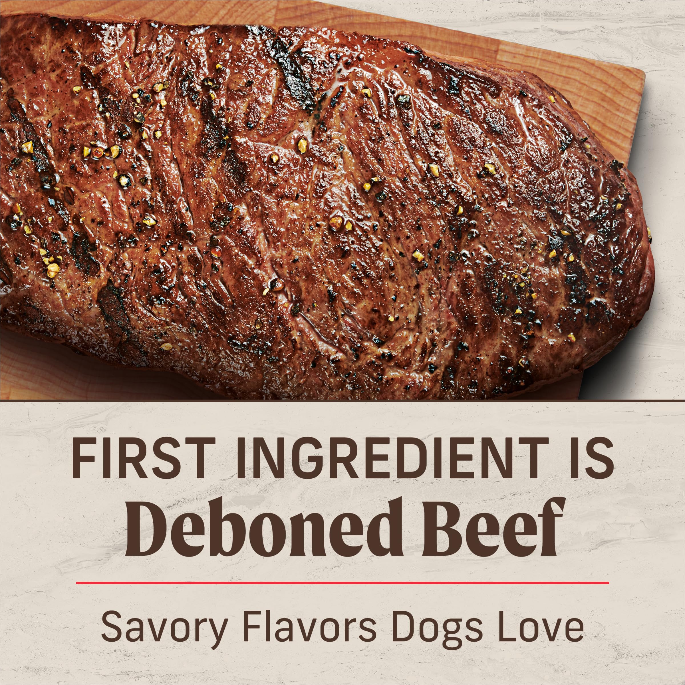 Merrick détail bœuf désossé évoquant source protéique naturelle de qualité