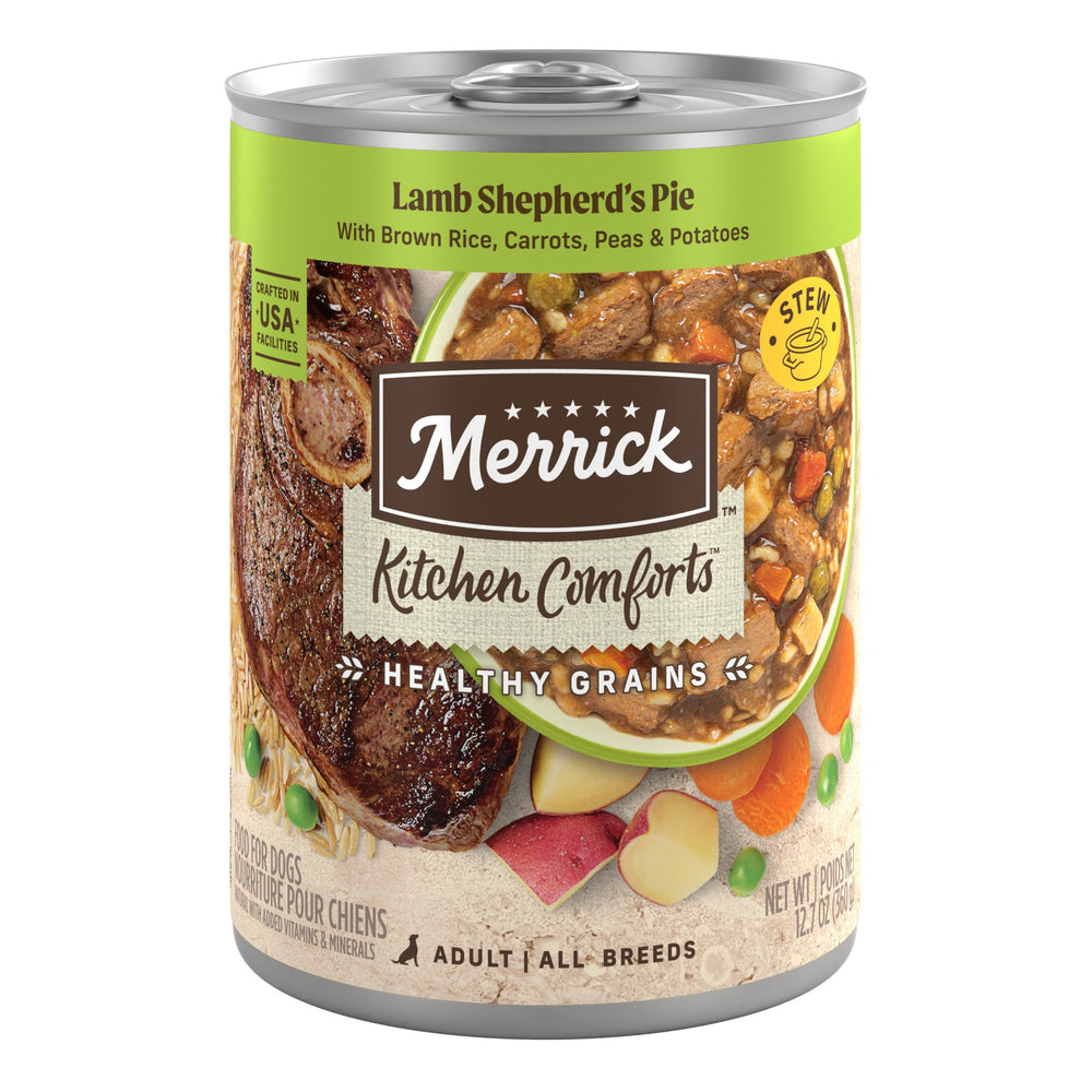 Merrick boîte avant montrant recette et attractivité pour le chien