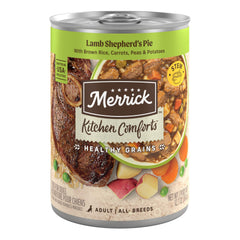Merrick boîte avant montrant recette et attractivité pour le chien