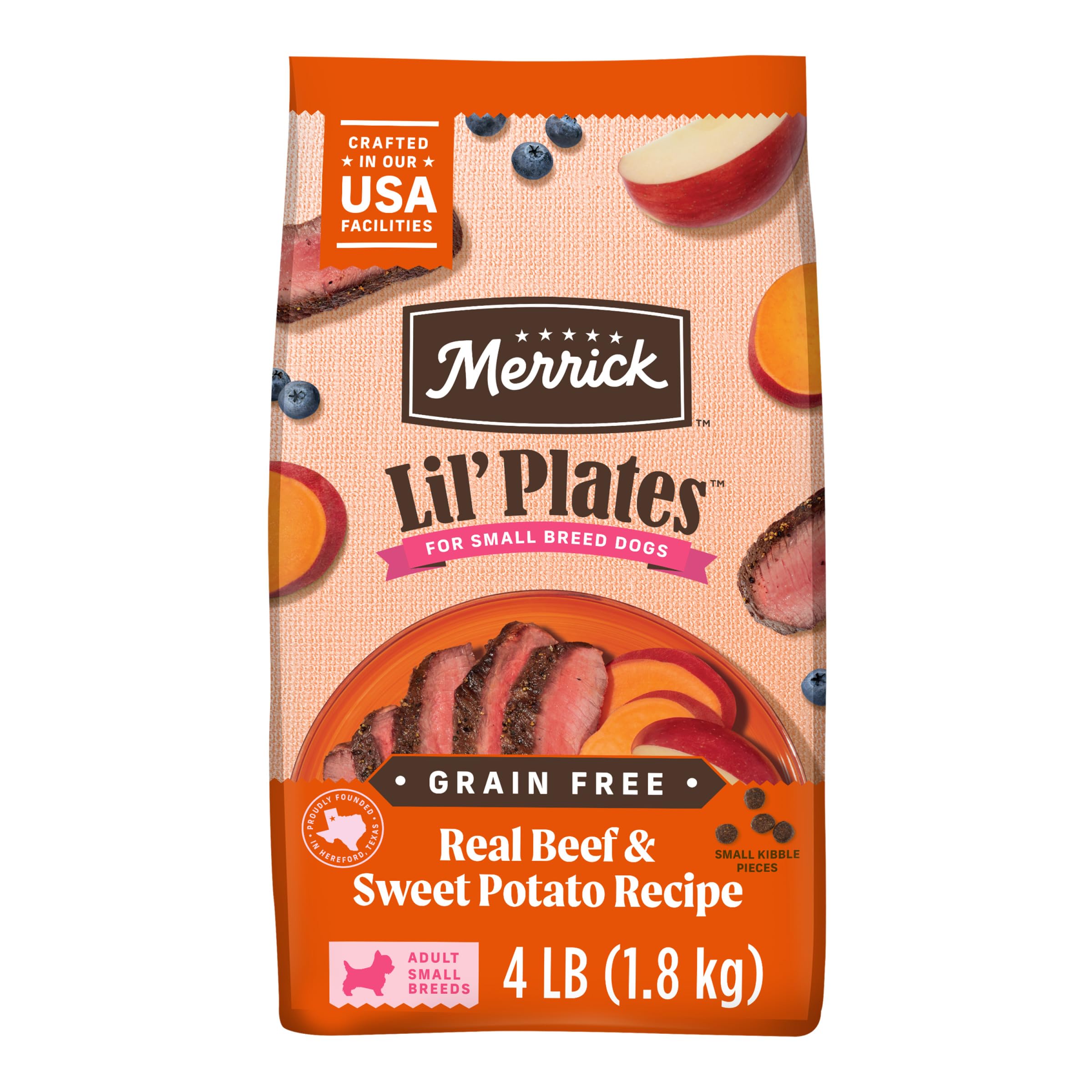 Merrick paquet face montrant l’emballage et bénéfice nutritionnel