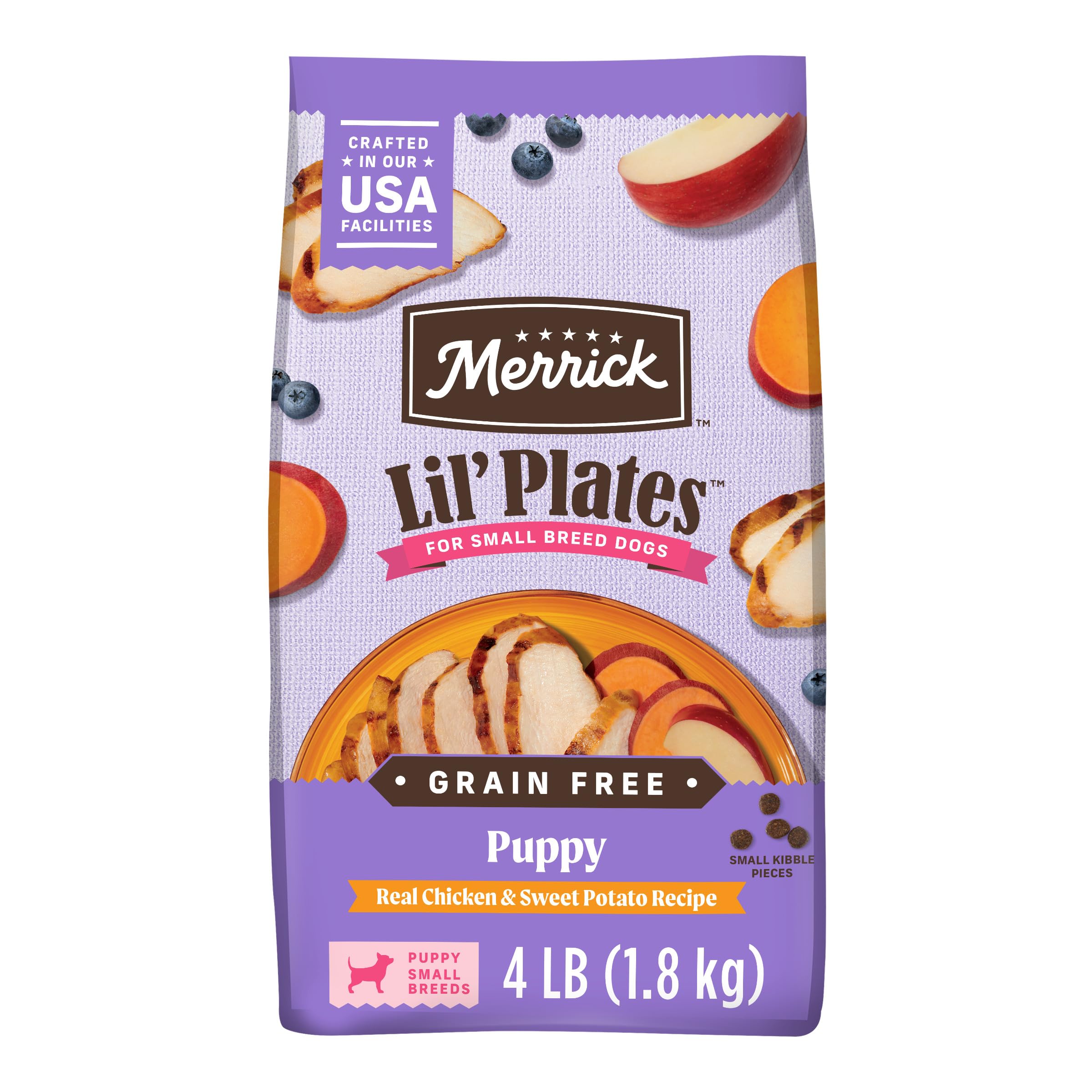 Merrick emballage face avant montrant la recette et bénéfice appétence