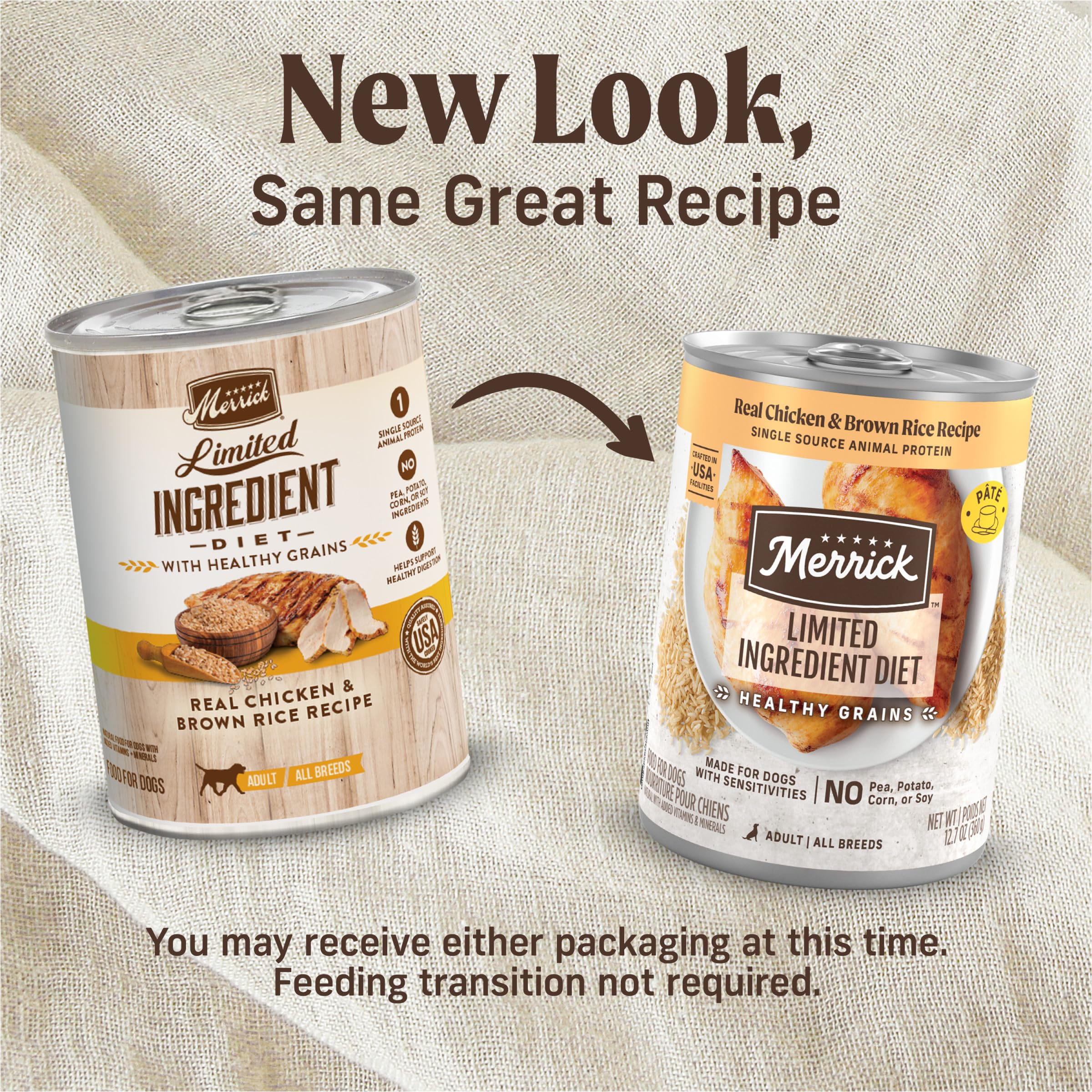Merrick gros plan texture du pâté humide, appétence accrue pour le chien