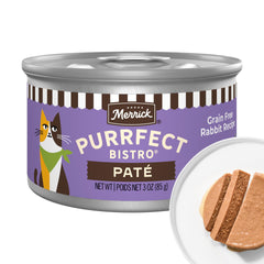 Merrick boîte devant montrant la recette lapin et atouts nutritionnels