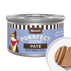 Merrick pâté face avant du canneton montrant l'étiquette et bénéfice nutritionnel