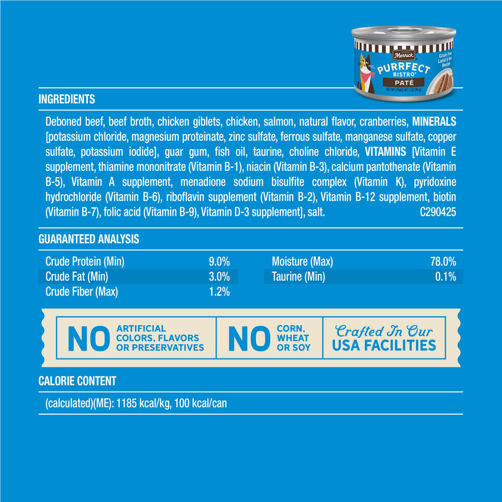 Merrick comparaison montrant la taille 3 oz pour portion individuelle