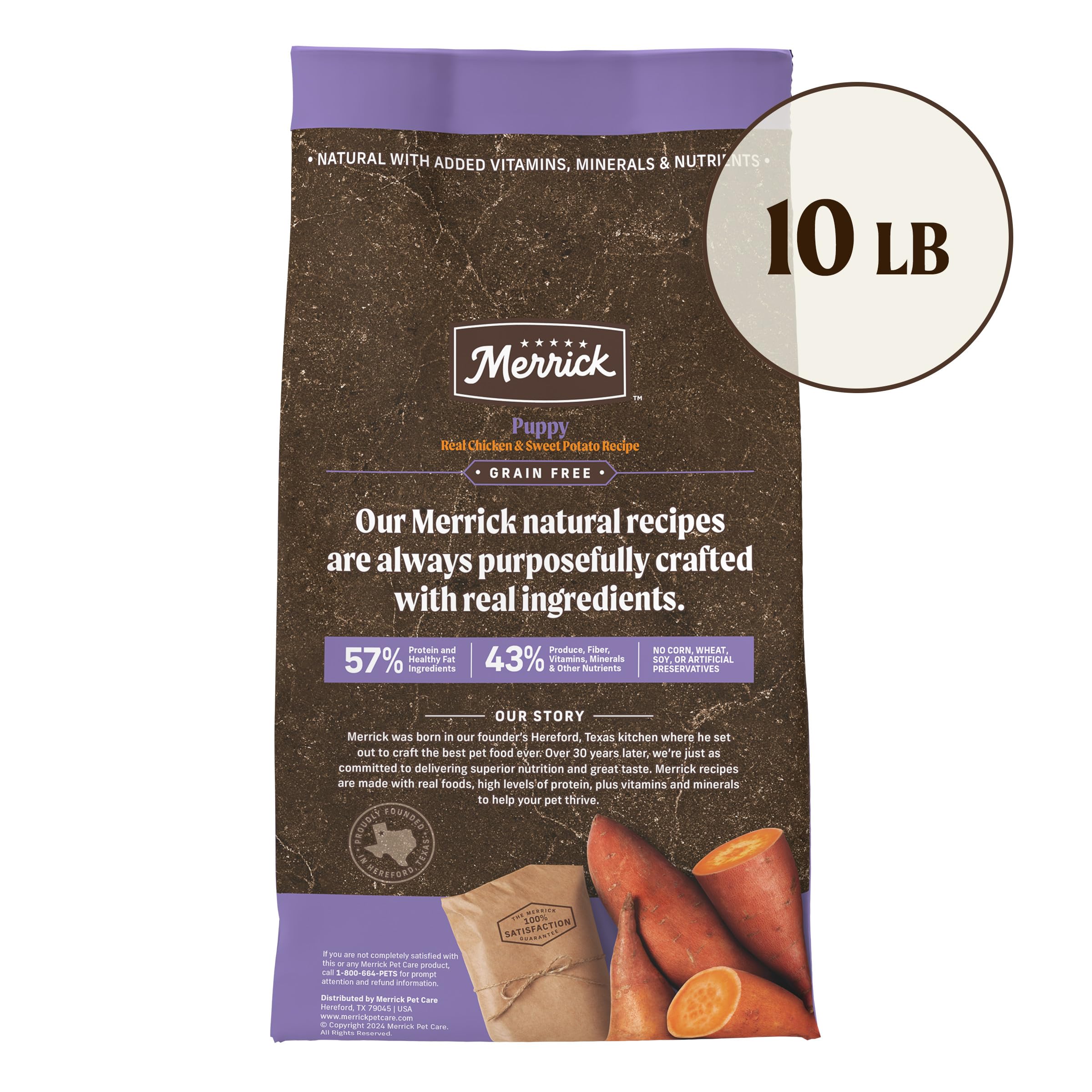 Merrick kibble à l'échelle avec une patte pour démontrer petite taille adaptée