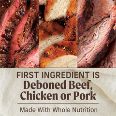 Merrick gros plan sur morceaux de viande tendres et appétissants pour appétence