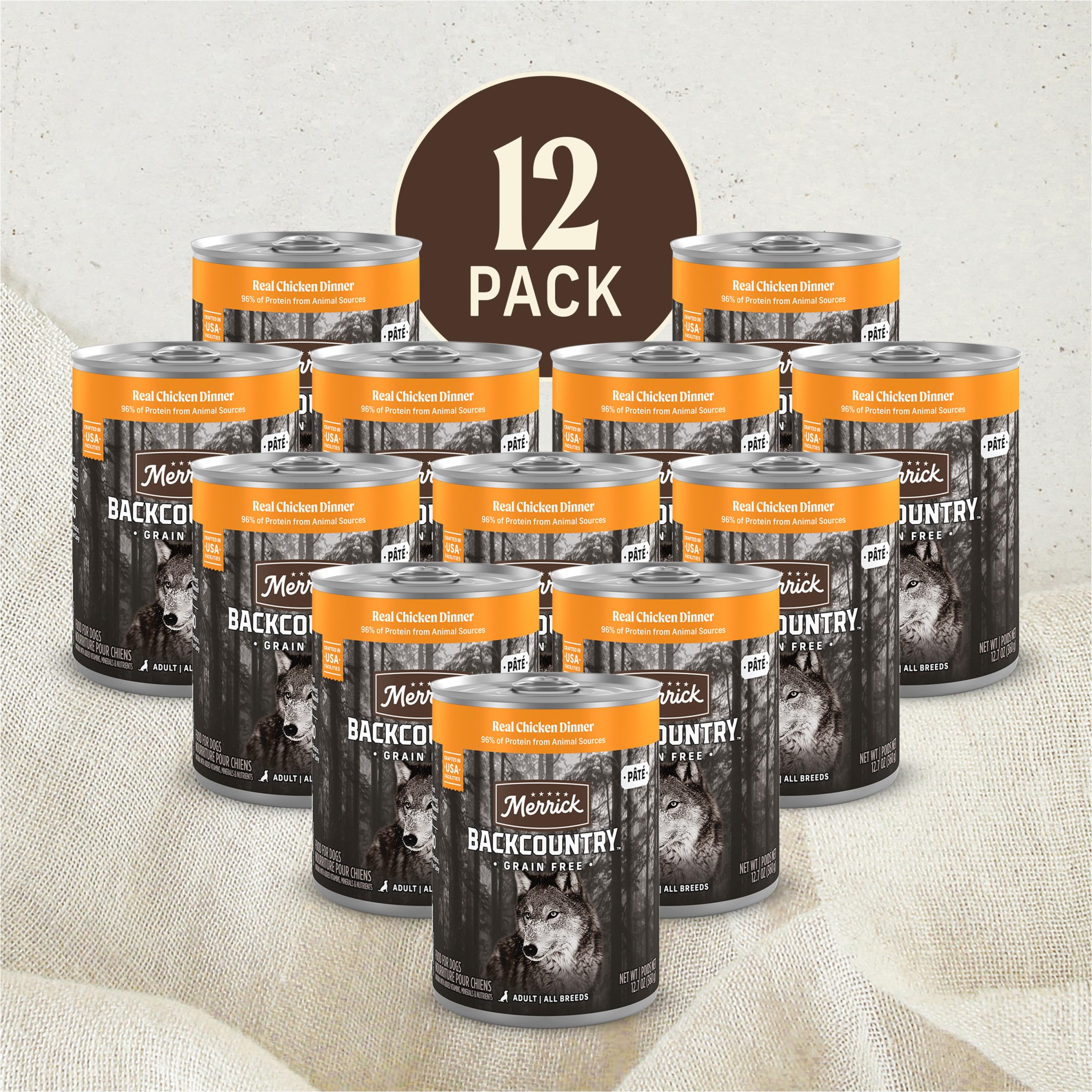 Merrick tranche de pâtée dans une assiette illustrant portion idéale