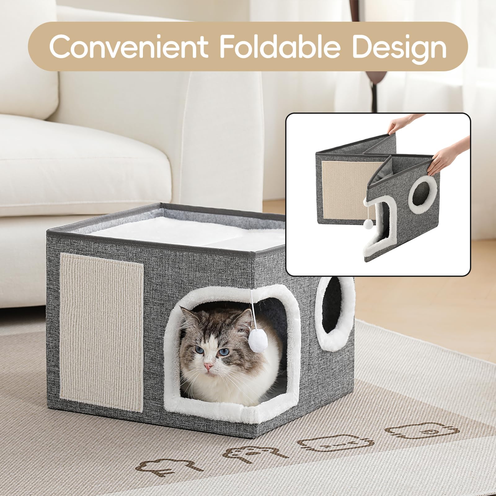 MewCharm chat utilisant le lit pour repos et jeu