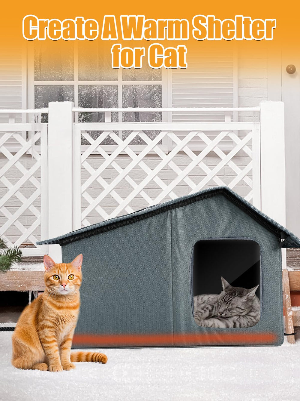 MEWTOGO chat dans la niche illustrant chaleur et refuge extérieur