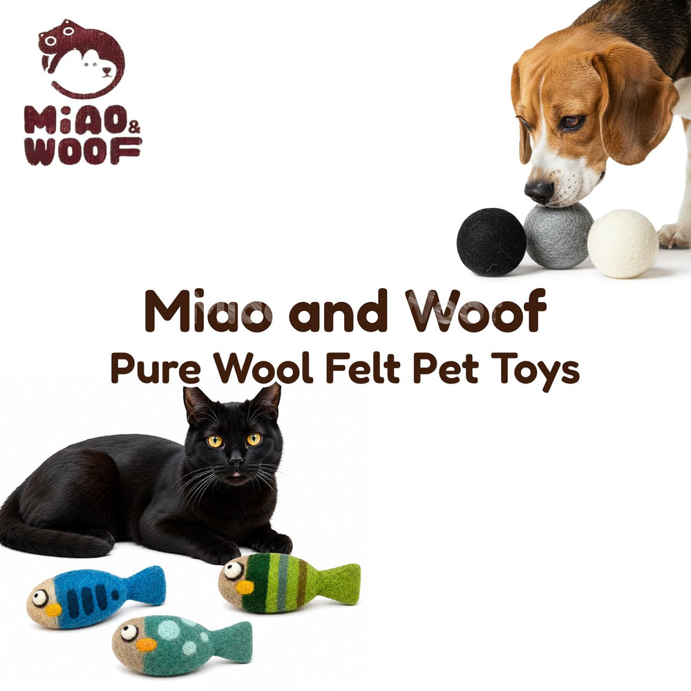 Miao and Woof balles avec emballage recyclable, choix écologique et durable