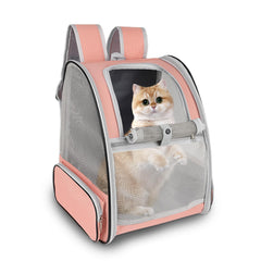 Miaoaws sac à dos face rose montrant l'accueil sécurisé et confortable