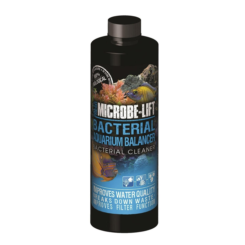 MICROBE-LIFT flacon recto montrant le format 473 ml et utilisation simple pour aquarium
