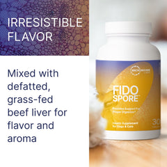 Microbiome Labs Fidospore bol de nourriture avec produit favorisant acceptation