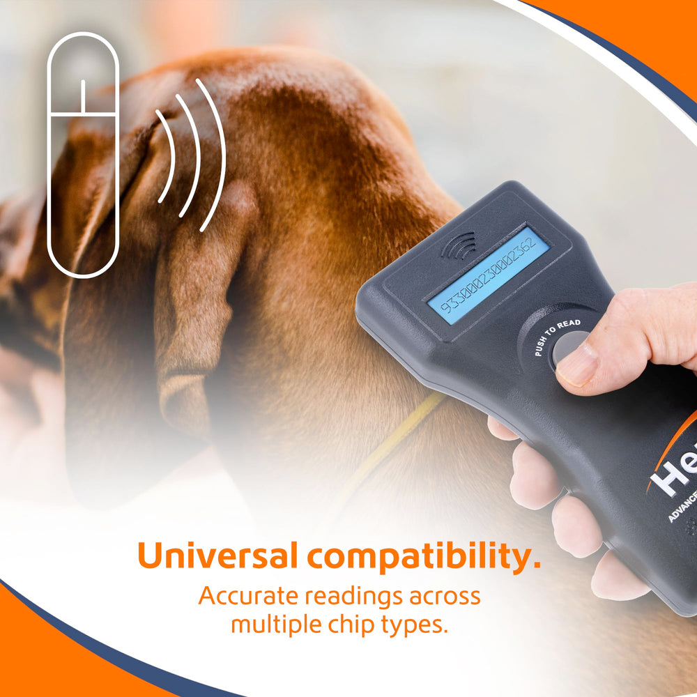 Microchip ID Hero gros plan sur puce montrée lisible afin d’identifier l’animal