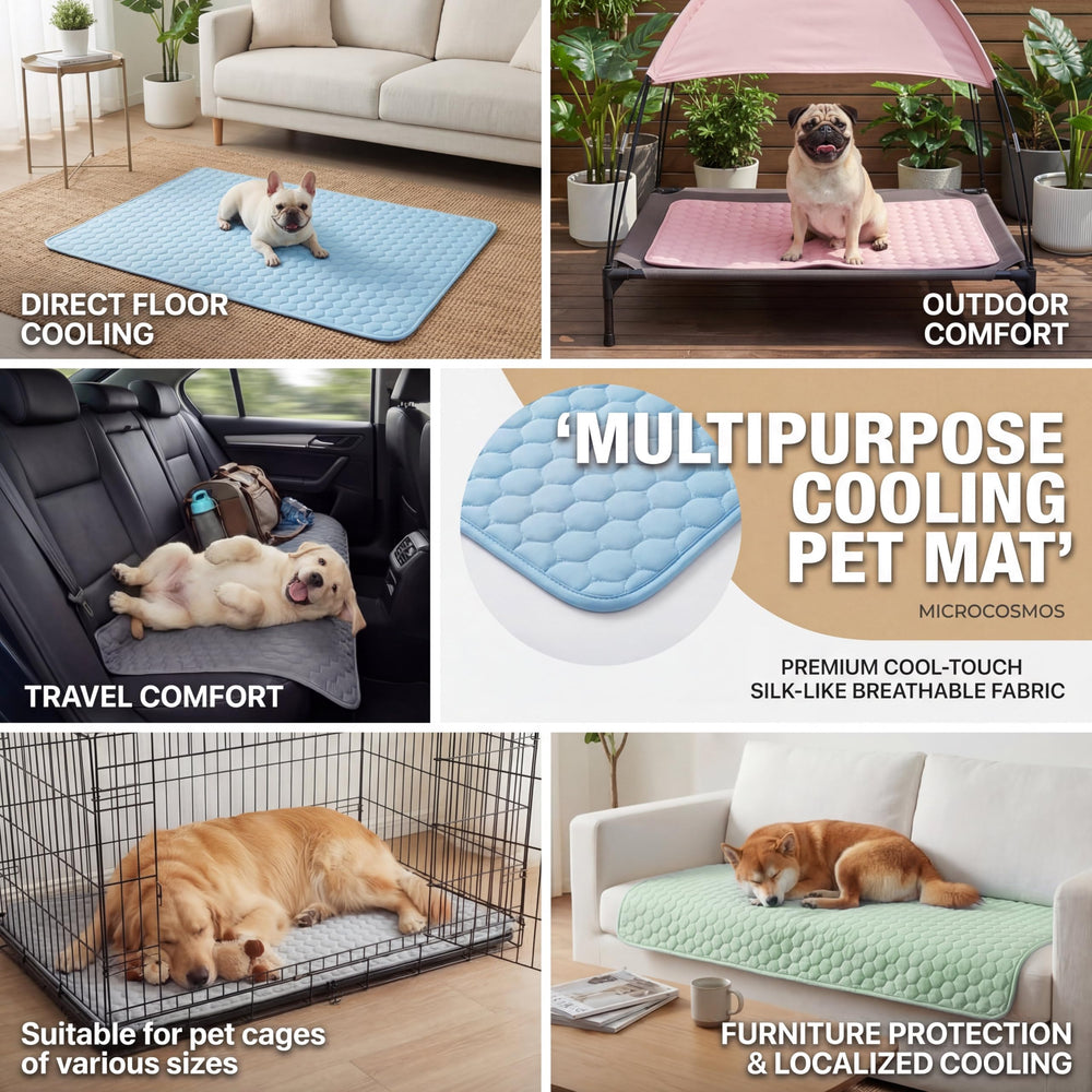 MICROCOSMOS tapis utilisé dans panier animal pour repos frais
