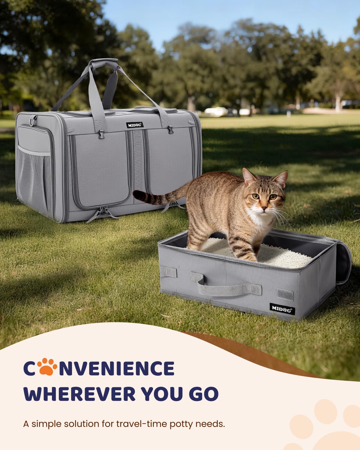 MIDOG transporteur sécurisé en voiture avec boucles et ceinture fixées