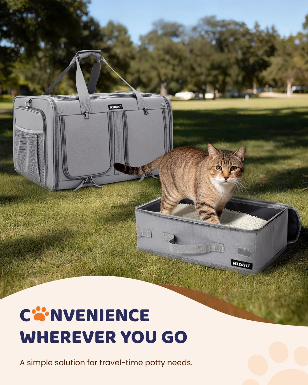 MIDOG transporteur sécurisé en voiture avec boucles et ceinture fixées