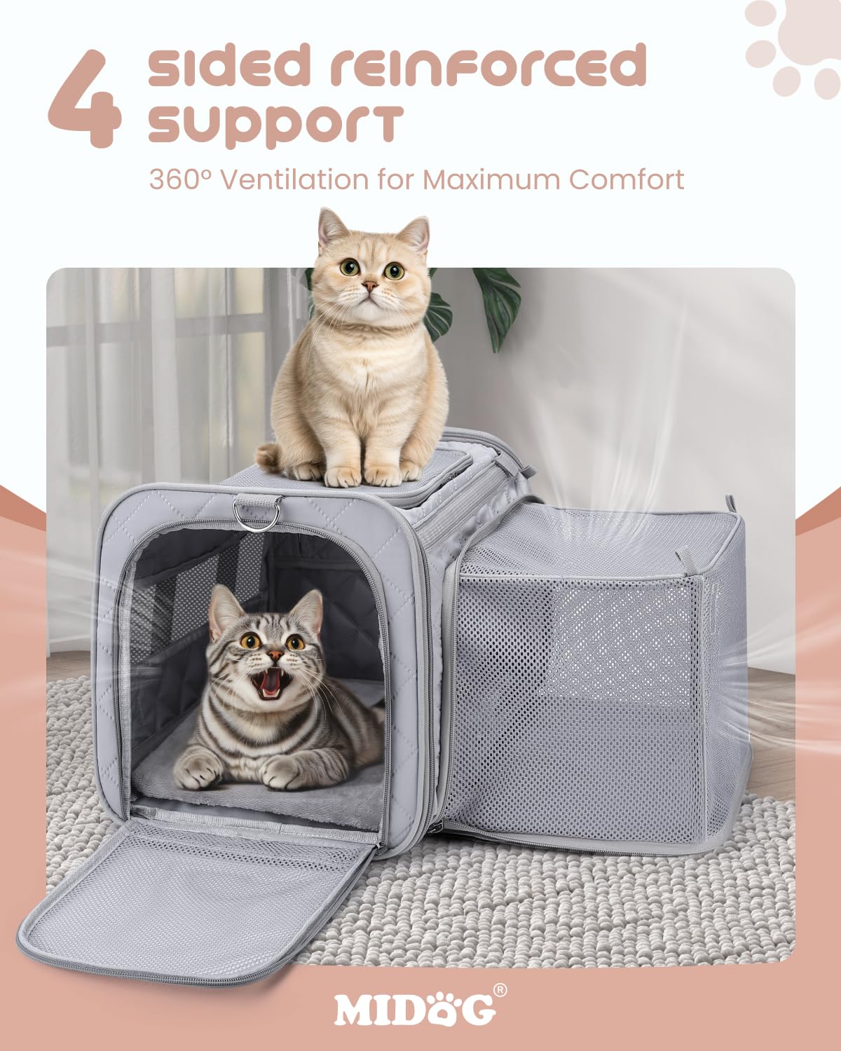 MIDOG plié à plat pour rangement compact et gain de place