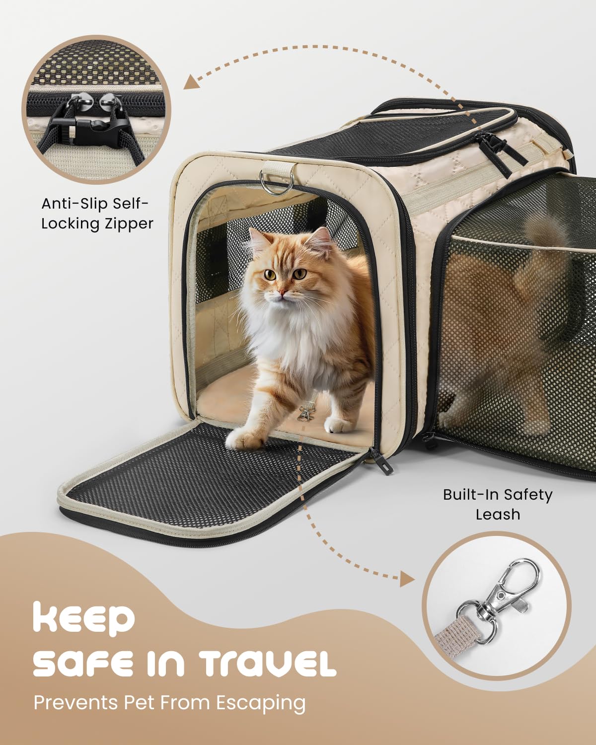 MIDOG transporteur déployé avec espace carré supplémentaire pour plus de confort