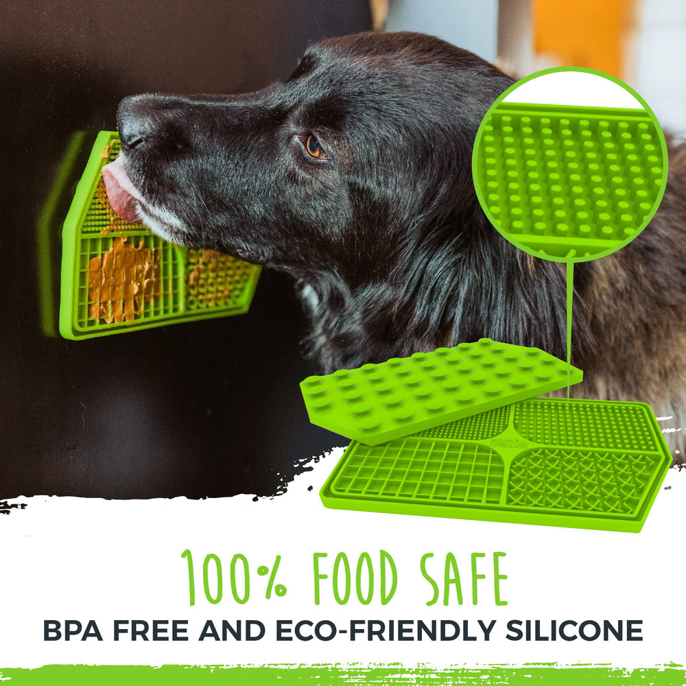 Mighty Paw tapis fixé dans une baignoire aidant à calmer le chien pendant le bain