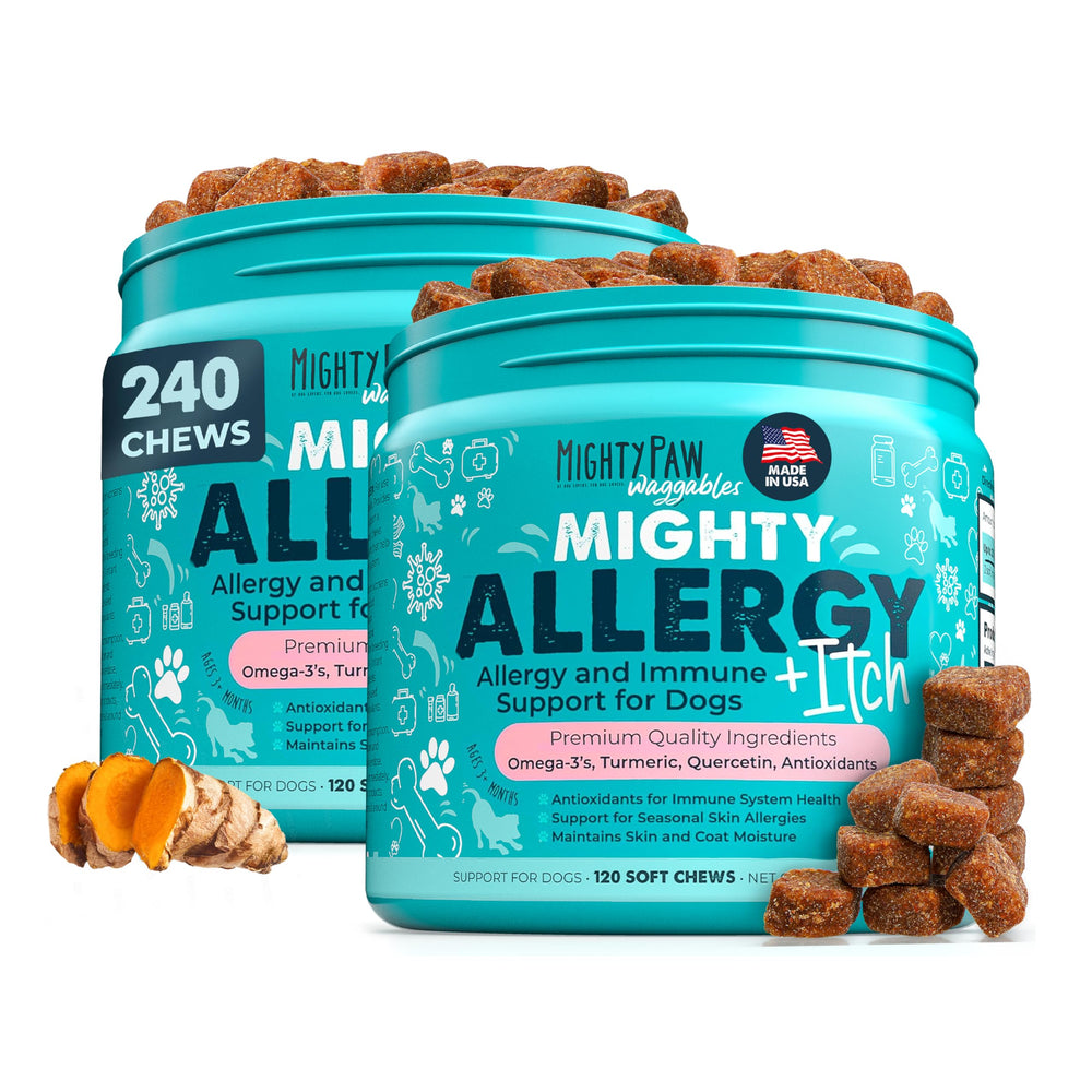 Mighty Paw packaging face montrant le pack deux boîtes et bénéfice pratique