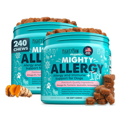 Mighty Paw packaging face montrant le pack deux boîtes et bénéfice pratique