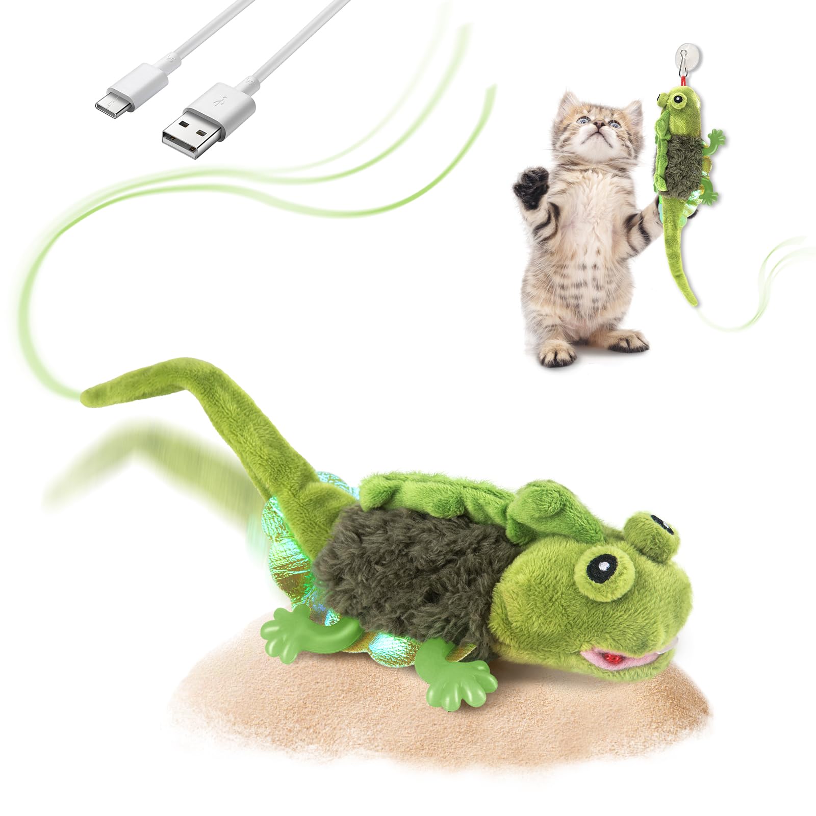 Migipaws lézard en emballage visible montrant le jouet et avantages de jeu