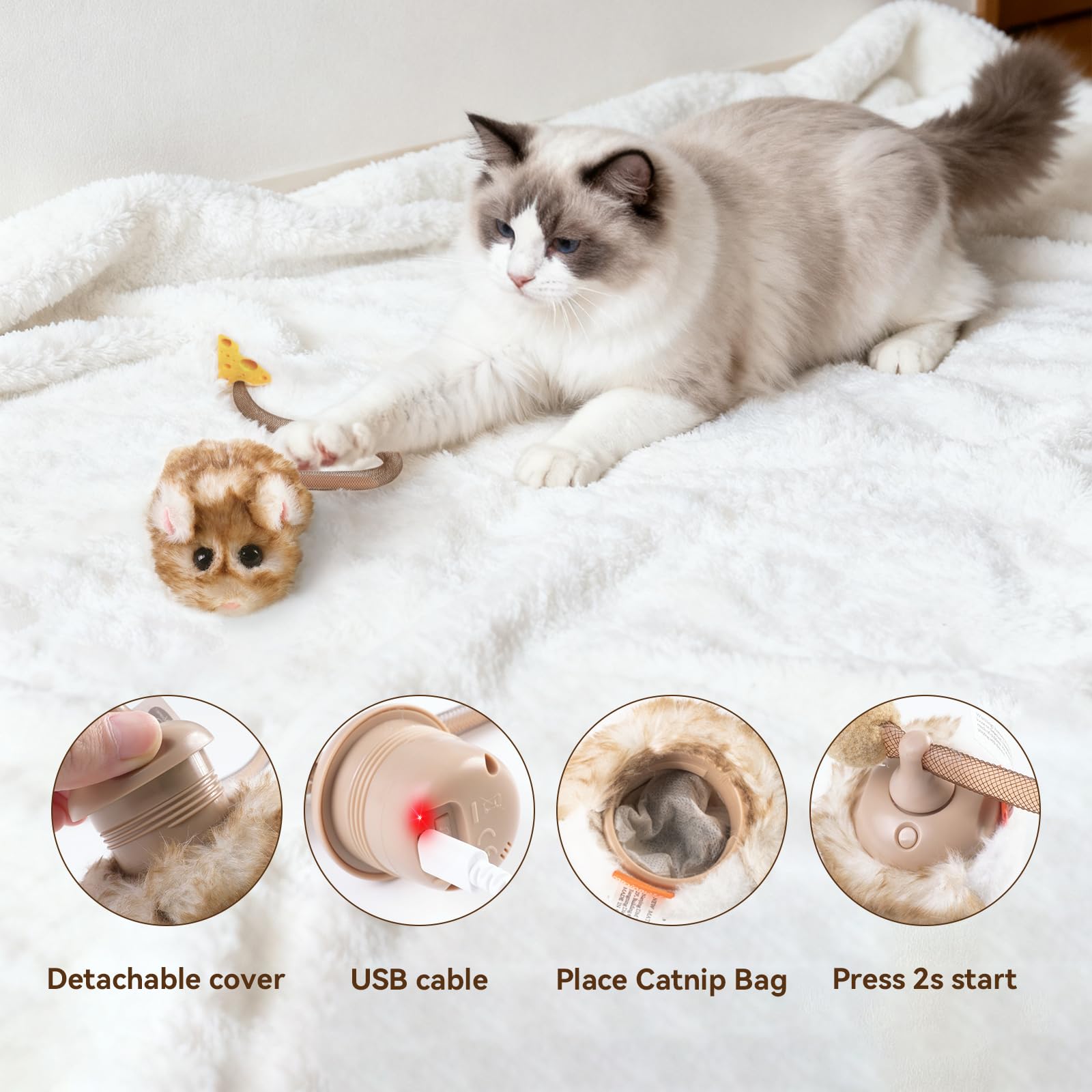 Migipaws sachet d’herbe à chat remplaçable pour renouveler l’intérêt