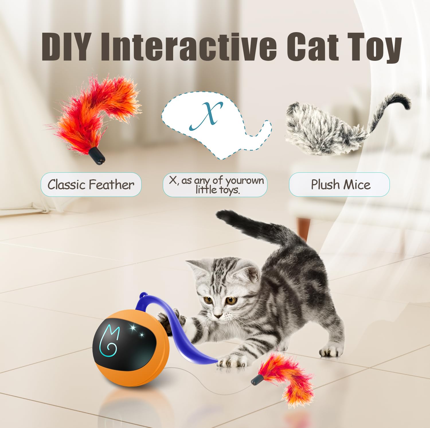 Migipaws petite souris détail encourageant la chasse et l'intérêt du chat