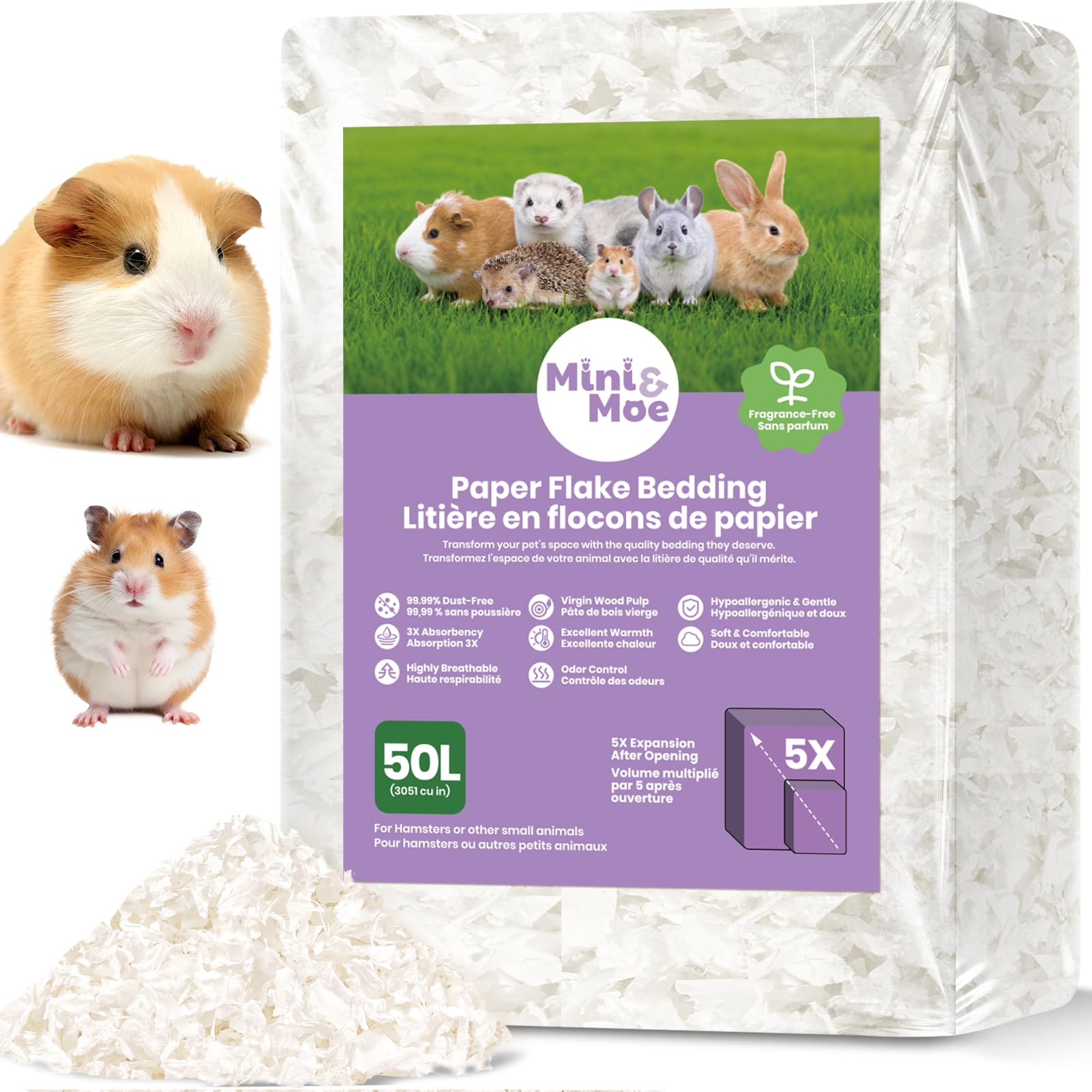 mini&moe paquet 50L visible et facile à stocker, pratique
