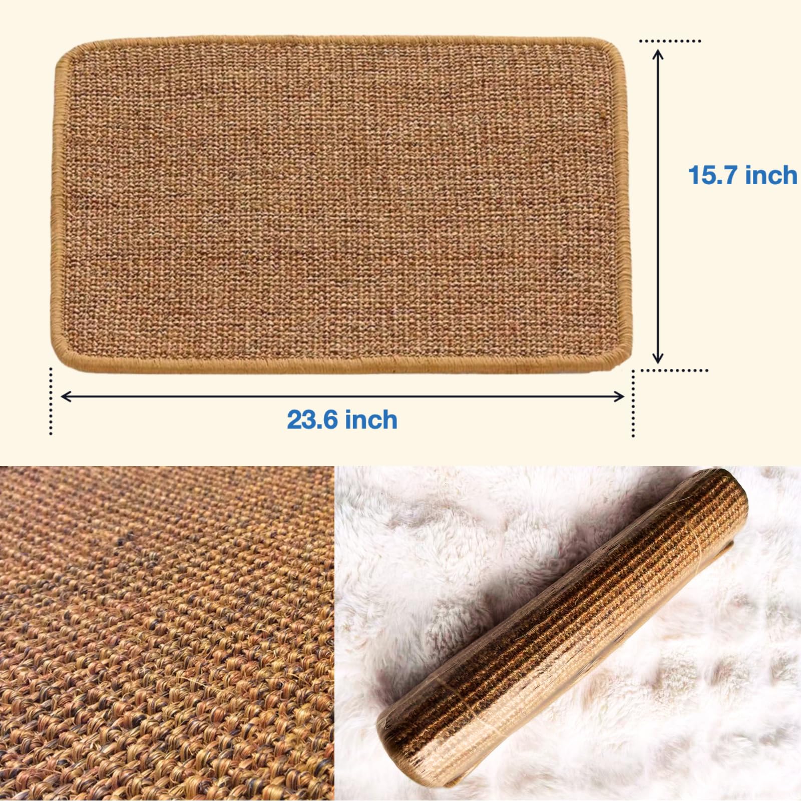minni-goods tapis enroulé autour d'un pied de table protégeant meuble