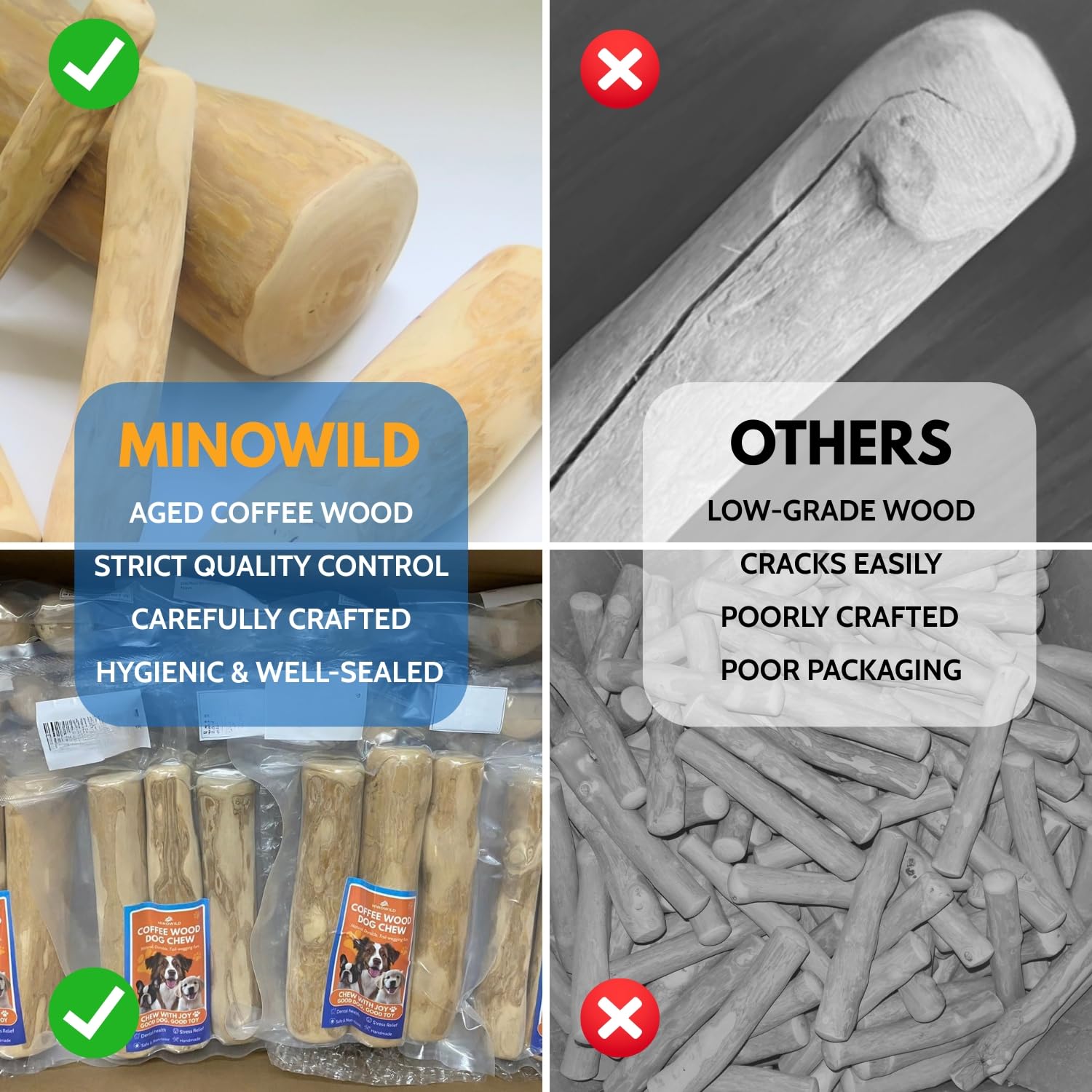 MINOWILD présentation des trois bâtonnets pour rotation et longévité