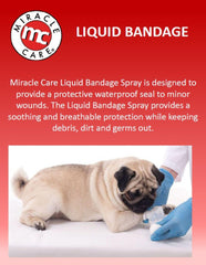 Miracle Care en cours d’utilisation sur un chien bénéfice protection contre saleté