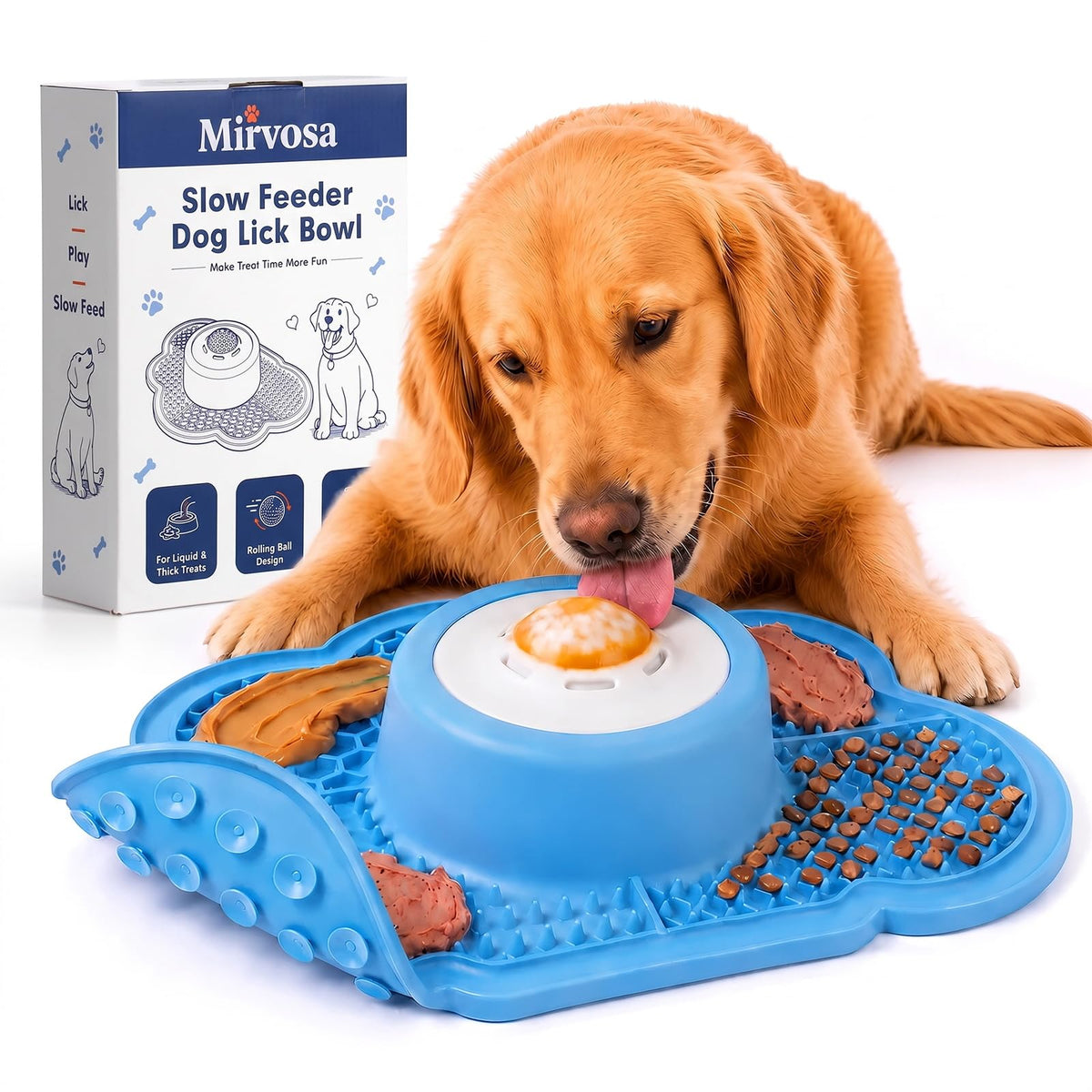 Mirvosa gamelle face avant montrant conception 3-en-1 pour alimentation lente