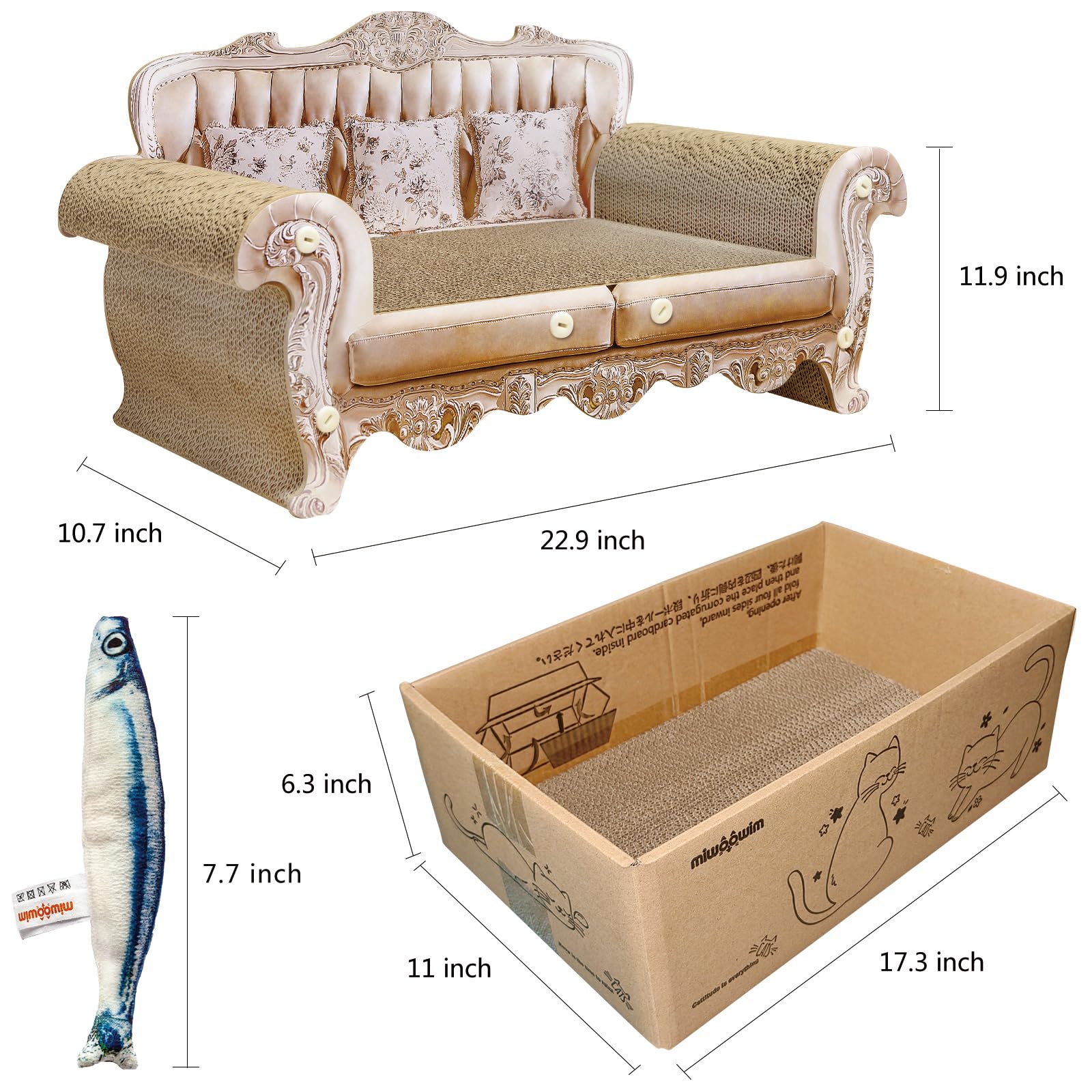 miwoowim gros plan carton ondulé montrant texture durable pour griffades