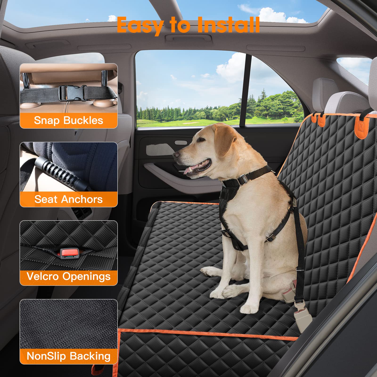 MIXJOY housse installée en mode banquette, compatible passagers et animaux