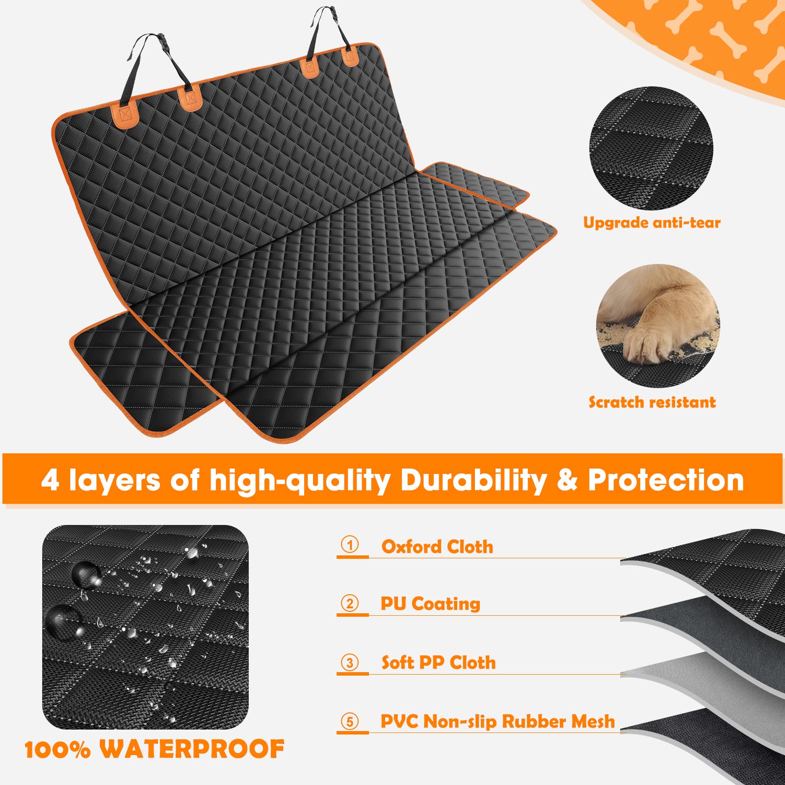 MIXJOY housse montée en hamac avec chien, confort et barrière protectrice
